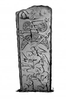 Elgin, Pictish cross-slab from J Stuart, The Sculptured Stones of Scotland, i, pl.16
