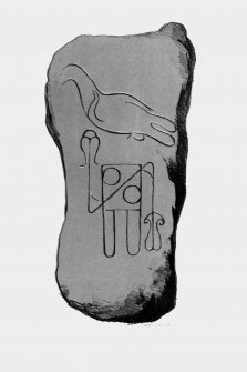 Birnie symbol stone from J Stuart, The Sculptured Stones of Scotland, i, pl.17.
