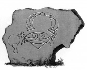 Clynemilton symbol stone (no. 1).
From J Stuart, The Sculptured Stones of Scotland, i, pl. xxxiii.