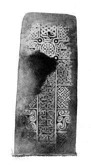 The Golspie cross-slab.
From J Stuart, The Sculptured Stones of Scotland, i, pl. xxxiv.