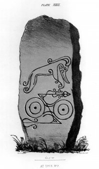 Dyce symbol stone.
From J Stuart, The Sculptured Stones of Scotland, i, pl. xxxix.