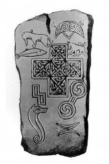 The Ulbster Stone.
From J Stuart, The Sculptured Stones of Scotland, i, pl. xl.