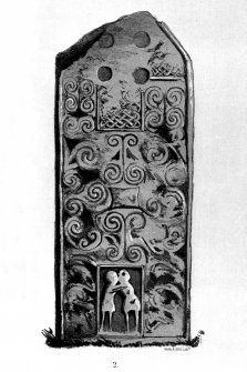 Glenferness, Pictish cross-slab.
From J Stuart, The Sculptured Stones of Scotland, i, pl.xxiv.