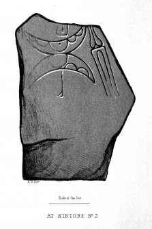 Symbol stone from  Castlehill, Kintore, from J Stuart, The Sculptured Stones of Scotland, i, pl. 111.
