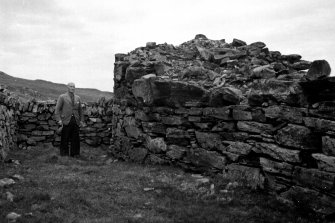 Photograph showing outer face of broch.