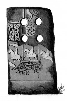 The Fordoun cross-slab.
From J Stuart, The Sculptured Stones of Scotland, vol. i, 1856,  pl. lxvii.
Filed under NO77NW 3.02.