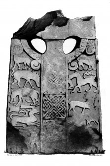 Moncrieff House, 'Bore Stone of Gask' from J Stuart, The Sculptured Stones of Scotland, i, pl. 104