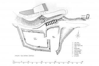 Perspective, elevation & plans of warhouse.
Site plan of harbour.