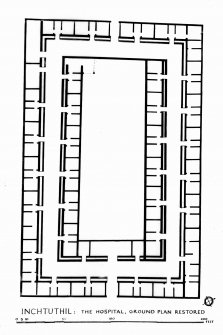 Photographic copy of a drawing showing the hospital ground plan restored.
Inchtuthil publication fig 15, page 94.
