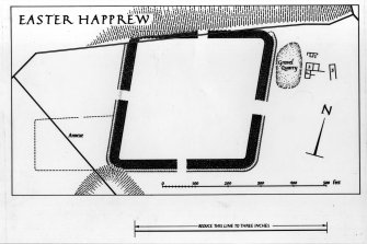 Publication drawing: plan, Roman Fort, Easter Happrew. Photographic copy.