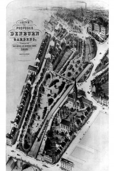 Engraved view of Denburn Gardens insc. 'Sketch of Proposed Denburn Gardens combining foot bridge with sewerage works, 1896. James Forbes Beattie.'
From F.R Macdonald & Partners Collection