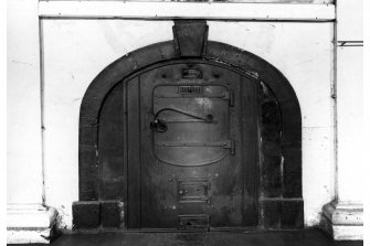 Interior.
View of oven, perhaps by Carron Company, in kitchen.