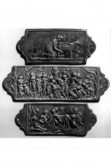 Detail of plaques from ceiling frieze in Manager's House.