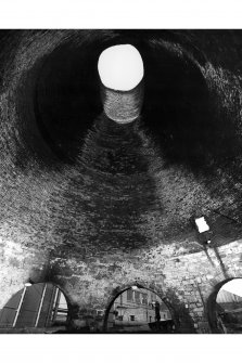 Interior view of glass cone, Alloa Glass Works, from SW, in 1968.
