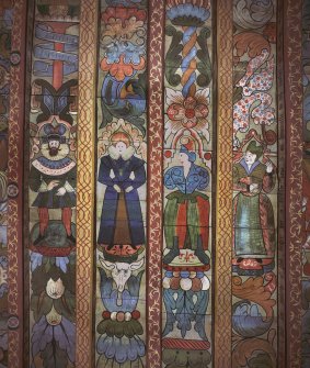 Crathes Castle, detail of painted ceiling in sewing room.