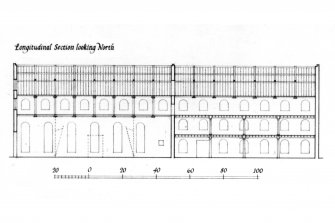 Longitudinal section, axonometric cut-away view and ground floor plan.