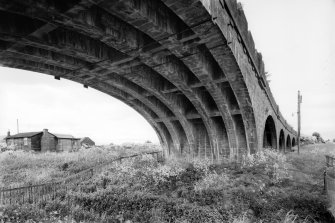 View of arch soffit at the Friockheim Railway Viaduct, Angus. The viaduct was disused by 1914.