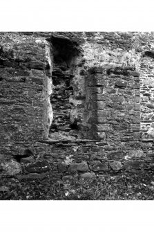 Interior-detail of blocked window of old chapel on South curtain wall