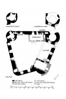 Plans of First Floor, Second Floor of West Tower and Second Floor of North Tower
Lorn Inv. fig. 181