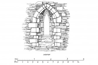 Exterior and Interior Elevations, Section and Plan of North Chancel window
u.s.   u.d.