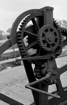 Detail of winding mechanism for drawbridge/bascule bridge