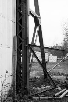 Detail of lattice angle-stanchion of former flying-boat hangar