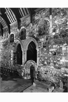 Iona, Iona Abbey, interior.
View of choir North wall from South-East.