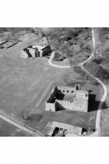Aerial view of Skipness Castle and Skipness House, from the East.