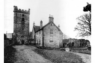 View of Culross Abbey and Manse from West.
