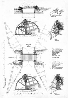 Elevations and plans of drawbridge at Craigmarloch.