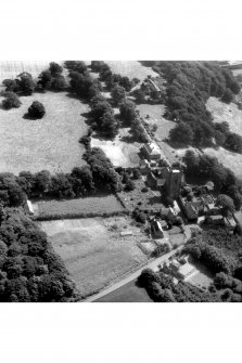 Aerial view of Culross Abbey and House.