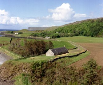 Canna, Coroghon (Coroghan) Barn and the Bothy. View from Coroghon Castle.