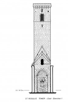 Photograph of drawing showing East Elevation.