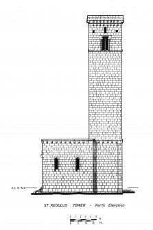 Drawing of North Elevation, St Regulus Tower, St Andrews.