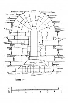 Iona, Iona Nunnery.
Plan showing East window of North clearstorey of nave.