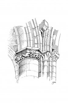 Iona, Iona Nunnery.
Plan showing capitals of nave arcade.