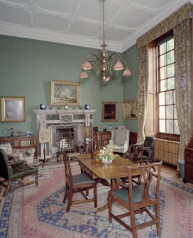 Hill of Tarvit, interior. Ground floor: view of library from West
