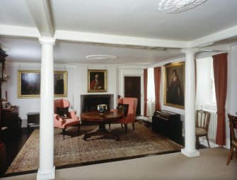 Leith Hall, interior.  Ground floor. Hall: view from South West