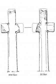 Gigha, Tarbert, Burial Ground.
Sketch of cross.