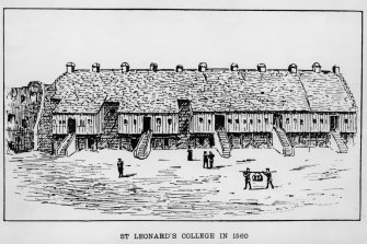 Sketch view of St Leonard's College in 1560. Copied from Fife Pictorial and Historical 
1895.