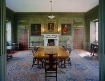 View of the dining room at Newhailes, East Lothian, photographed from the W.