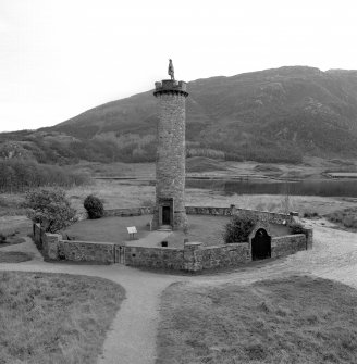 Inverness-shire, Glenfinnan. View of monument and enclosure.
