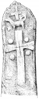 Publication drawing: carved stone bearing cross, Camas nan Geall
Digital copy of AGD 717/1.