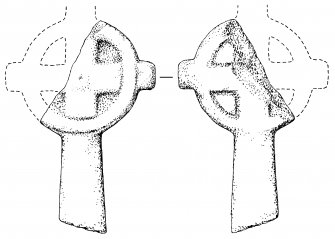 Publication drawing. Cill Mhairi, Ardnamurchan; face and reverse of ring-headed cross.