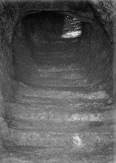 View of South end of stairs, Mine and Countermine at St Andrews Castle