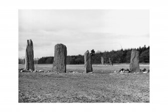 Ballymeanoch standing stones, from W