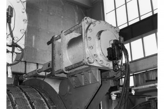 Detail of one of two friction brake cylinders on No.1 winder (made by Andrew Barclay & Sons of Kilmarnock), Seafield Colliery