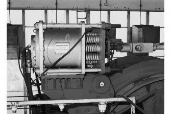 Detail of one of two friction brake cylinders on No.1 winder (made by Andrew Barclay & Sons of Kilmarnock), Seafield Colliery