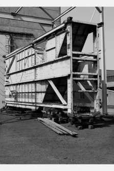 Detail of winding skip used to raise coal up No.1 shaft, Seafield Colliery