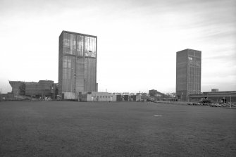 View from South West of Coal Preparation Plant (left) No. 2 shaft tower and No. 1 shaft tower (right).